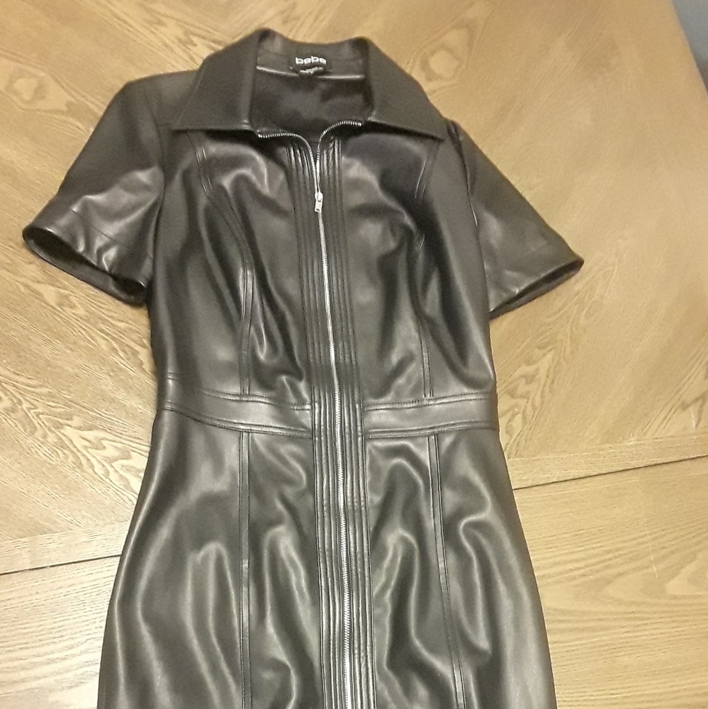 Black leather like fitting dress Size Small
